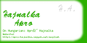 hajnalka apro business card